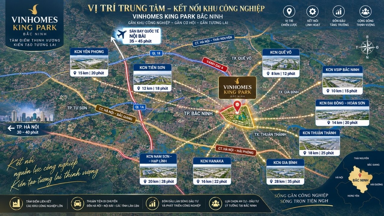 Vinhomes king park Nằm trong địa bàn có nền kinh tế công nghiệp phát triển
