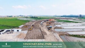 cập nhật tiến độ san lấp mặt bằng vinhomes king park