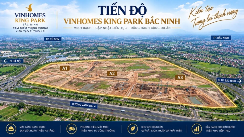 tiến độ dự án vinhomes king park bắc ninh