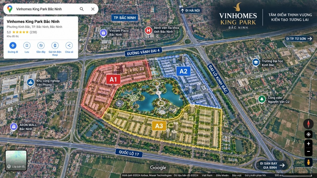 google maps vinhomes king park