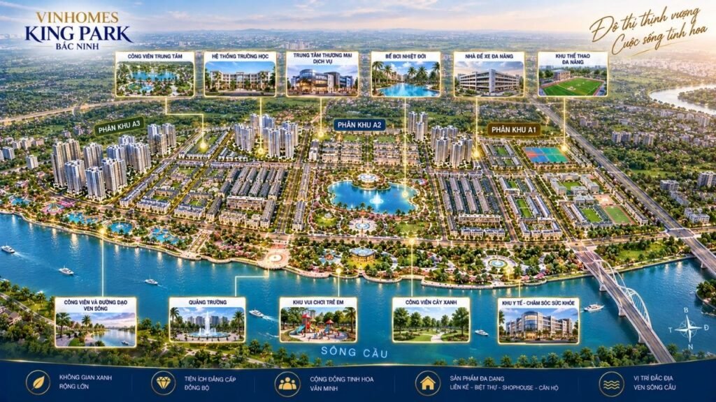 mặt bằng phối cảnh tiện ích vinhomes king park