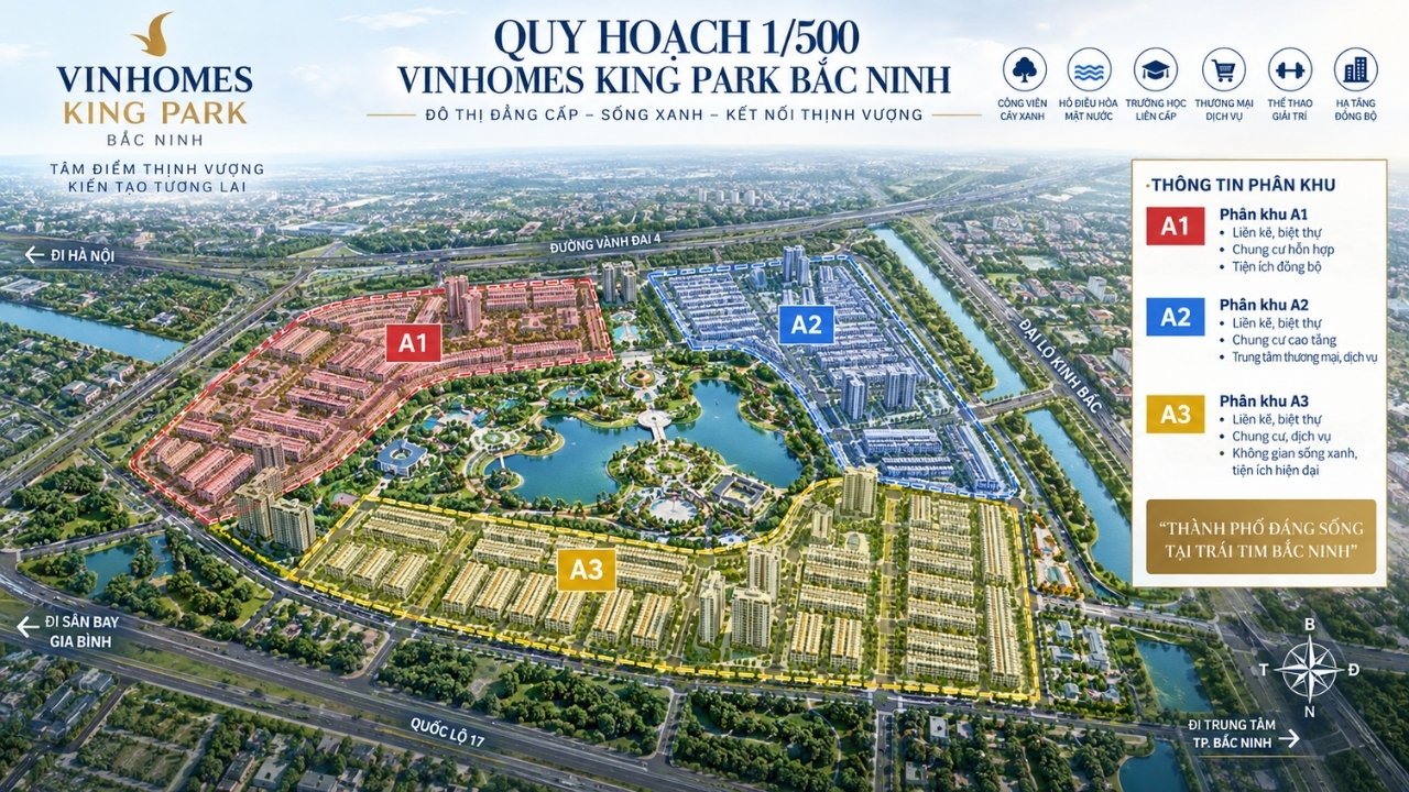 Quy hoạch 1/500 Vinhomes King Park Bắc Ninh