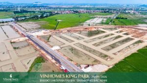 tiến độ san lấp mặt bằng vinhomes king park