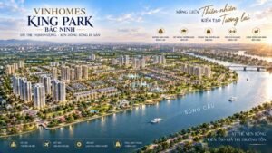 Tổng quan Vinhomes King Park Bắc Ninh nhìn về phía sông Cầu